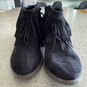 Black Fringe Ankle Boots